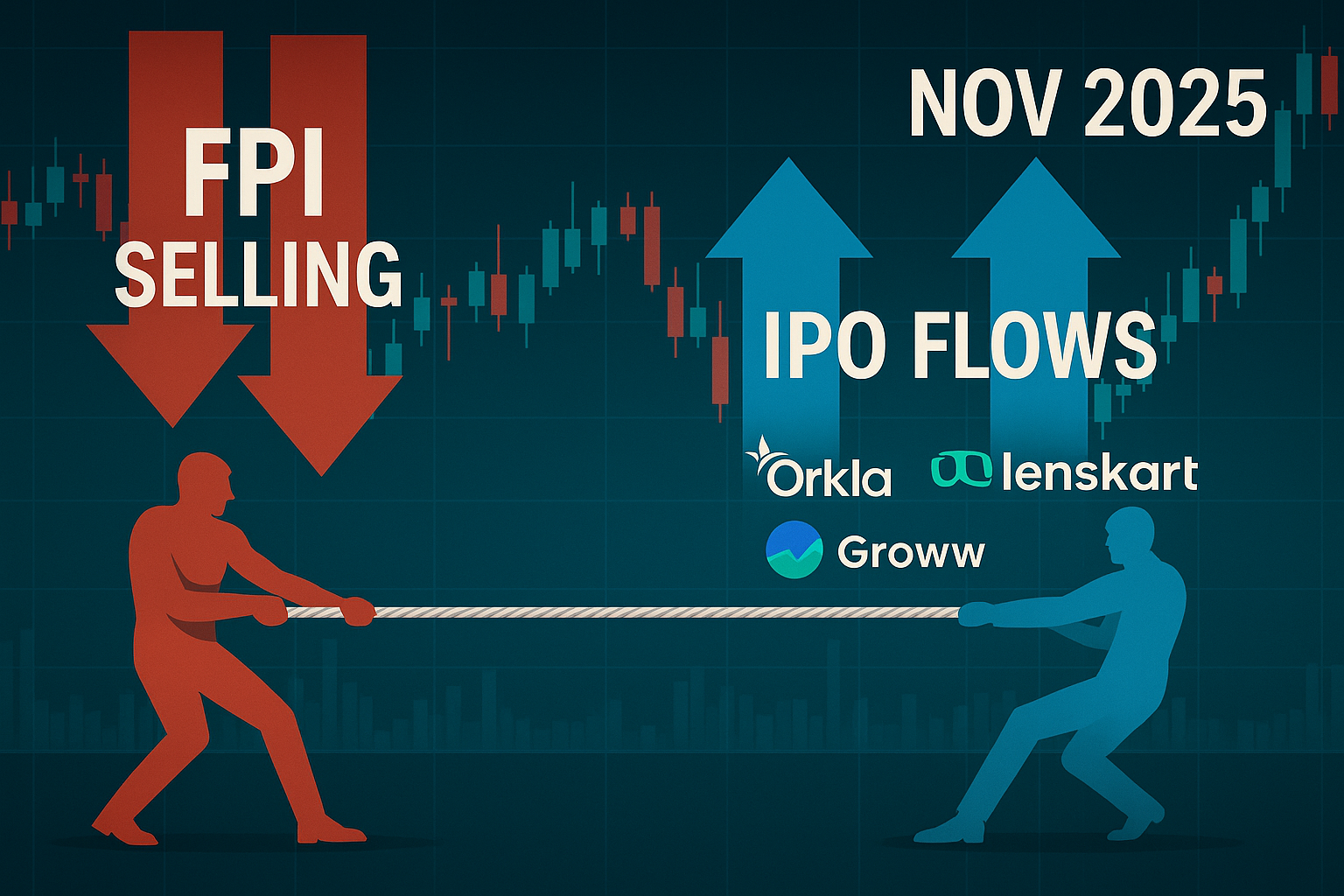 FPIs Sell in Nov 2025, But IPO Inflows Rescue Indian Markets