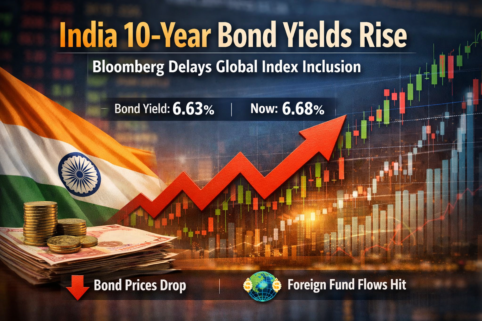 India 10-Yr Bond Yields Rise as Bloomberg Delays Index Inclusion