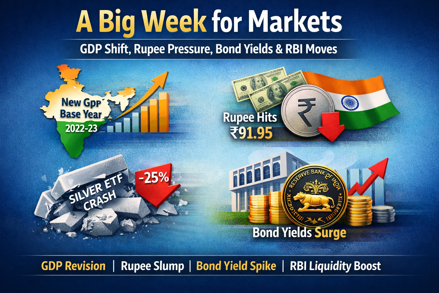 India Weekly Market Update: GDP Shift, Rupee Fall & RBI Action